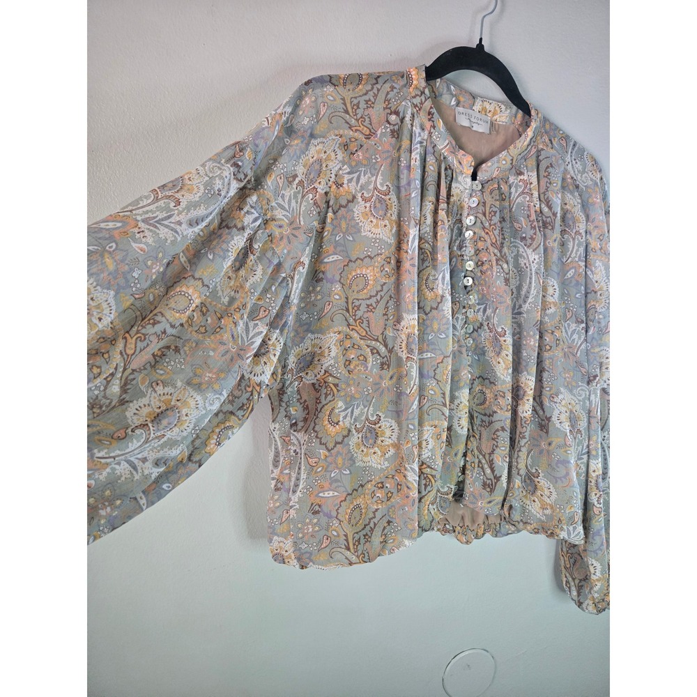 Dress Forum Boho Paisley Blouse Flowy Peasant Top Lightweight Festival Medium - Picture 5 of 11